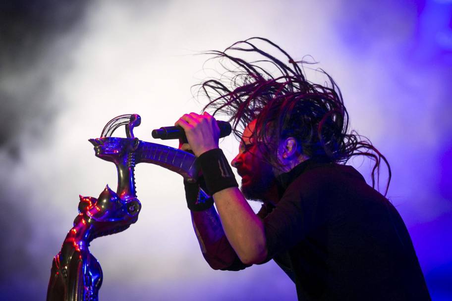 Jonathan Davis, vocalist  e frontman  della band  metal Korn. (foto Epa)